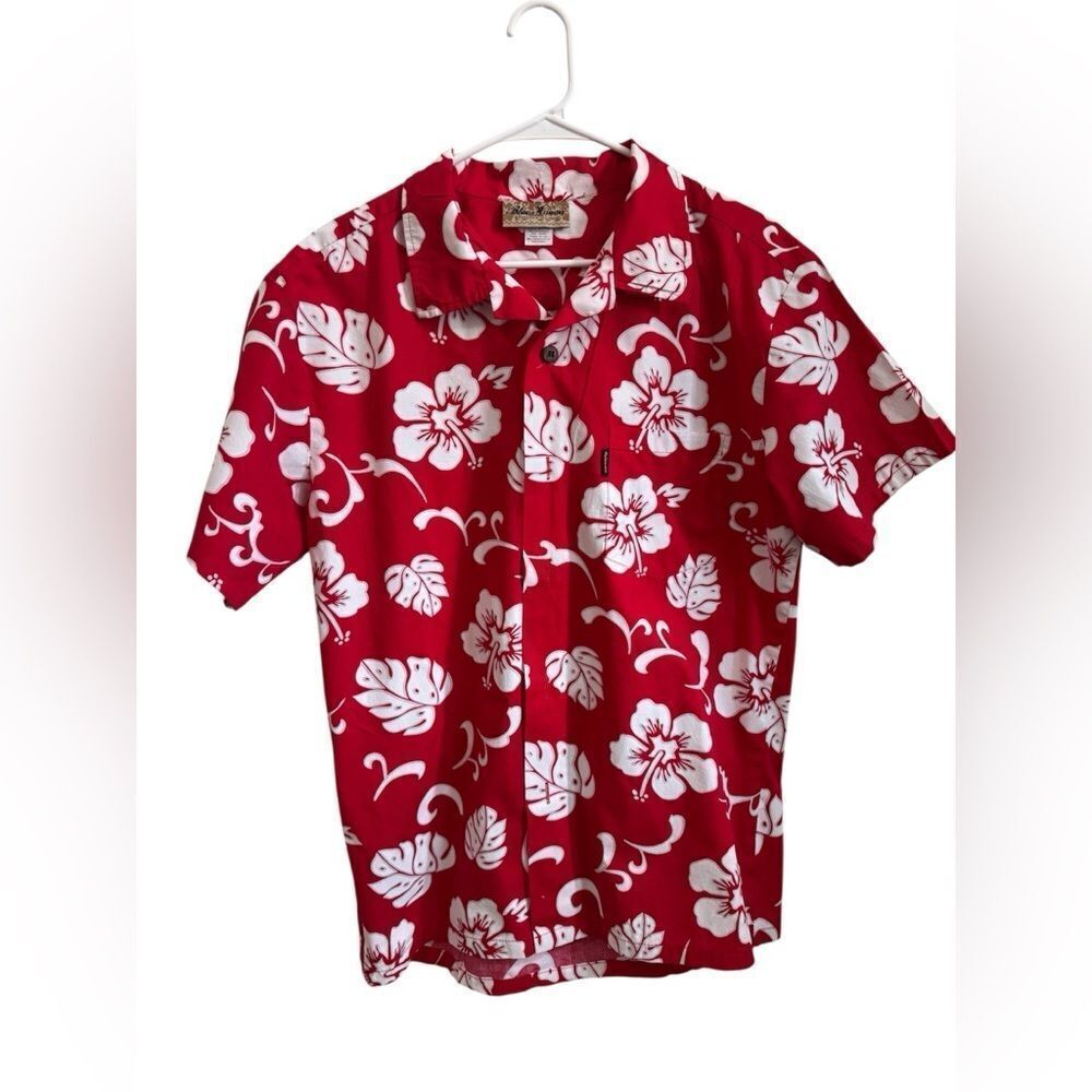 Blue Hawaiian Island Floral Shirt